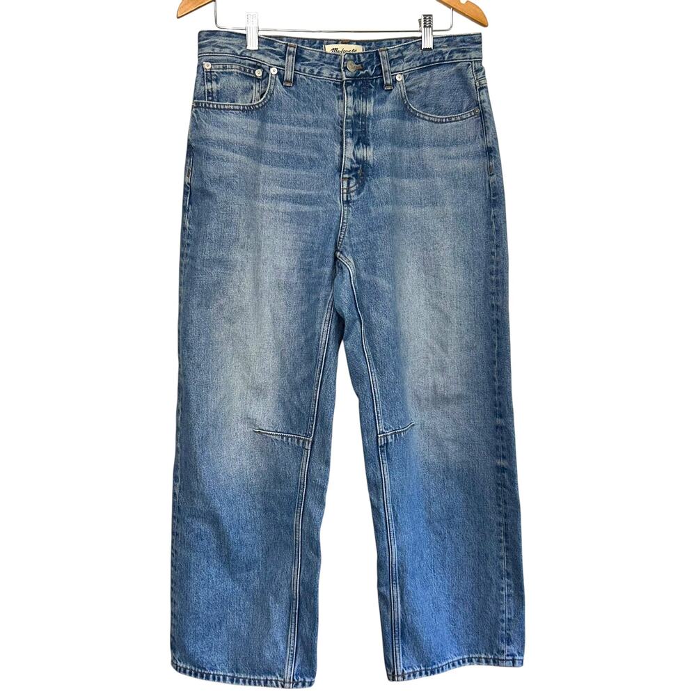 Madewell The Curvy Darted Barrel-Leg Jean Wide Leg Low Slung Blue Denim size 28 - Picture 4 of 10